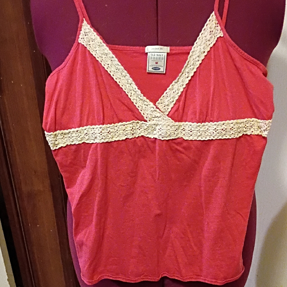Old Navy Women's Pink Lace Accent Cami